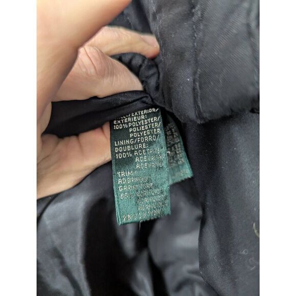 Lauren Ralph Lauren Quilted Jacket women's size Large‎ black faux fur leopard - Picture 5 of 7